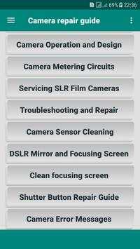 Camera repair guide screenshot 1