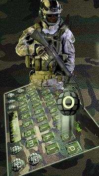 Green Army Camouflage Keyboard screenshot 1