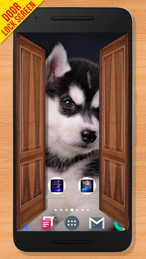 Wooden Door Lock Screen 3 تصوير الشاشة