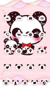 Pink Cute Panda Lovely Theme 5 تصوير الشاشة