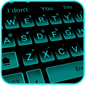 Thème de clavier bleu néon icon