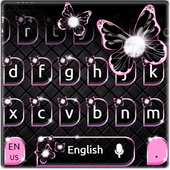 Black Pink Butterfly Keyboard Theme icon