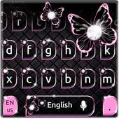 Black Pink Butterfly Keyboard Theme 10001005