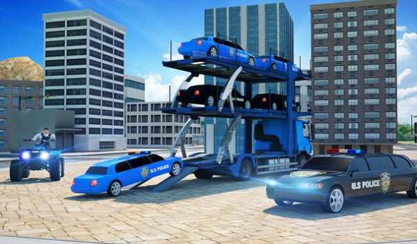 US Police Limousine Car: Truck Transporter Game screenshot 13