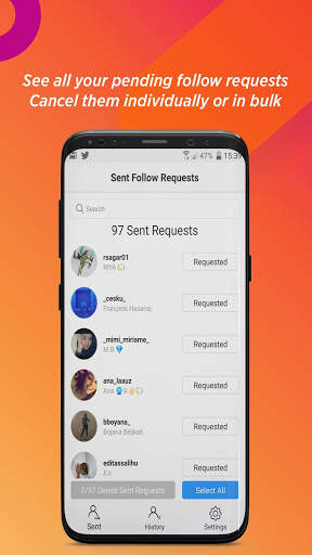 Cancel Pending Follow Requests for Instagram screenshot 1