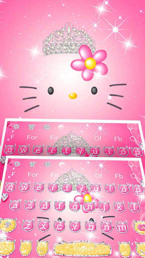 3D Pink Kitty Diamond Keyboard Theme💎 screenshot 2