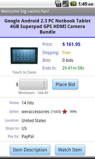 Pkt Auctions eBay screenshot 3