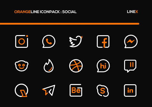 OrangeLine IconPack : LineX screenshot 3
