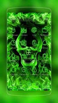 Green Flame Skull Theme screenshot 2