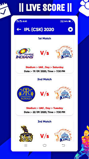 IPL 2021 Schedule : Live Score, Point Table, Venue screenshot 3