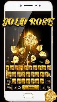 Gold glitter rose keyboard theme screenshot 2