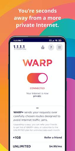 1.1.1.1 + WARP: Safer Internet screenshot 2
