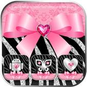 Zebra Launcher Pink Bow Theme 1.1.1