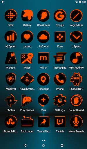 Flat Black and Orange IconPack screenshot 11