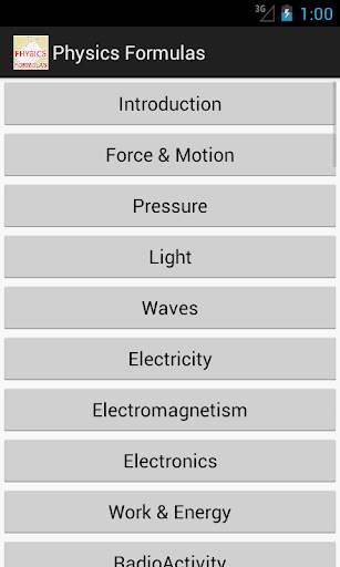 Physics Formulas screenshot 1