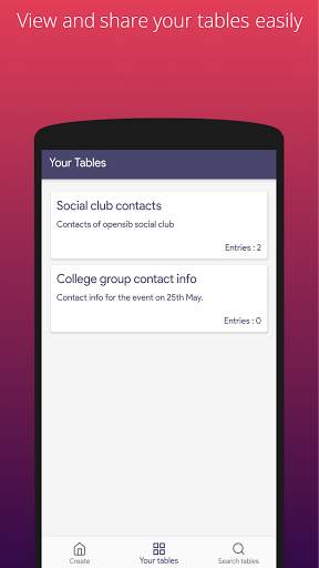 Data Table - Survey and data collecting app screenshot 2