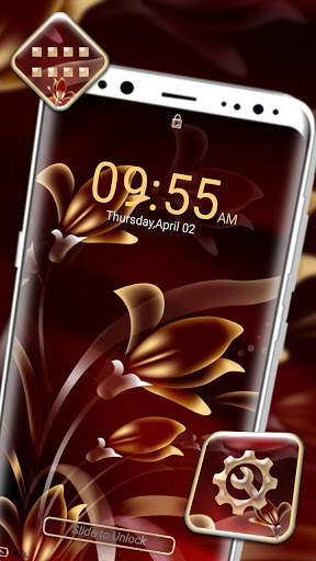 Red Floral Launcher Theme screenshot 3