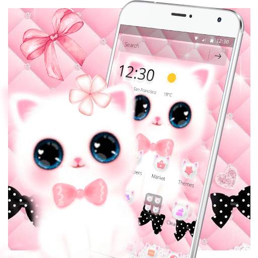 Cute Pink Water Eyes Kitty Theme 1.1.4