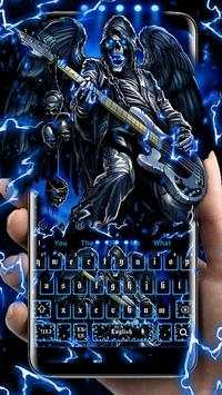 Blue Music Skull Keyboard Theme screenshot 1