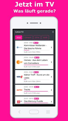 GAGA TV - Fernsehprogramm App mit LIVE TV Programm screenshot 1