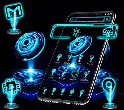 Blue Technology Launcher Theme screenshot 3