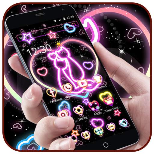 Neon Kitty Wallpaper Pink Shiny Cat Theme 1.1.2