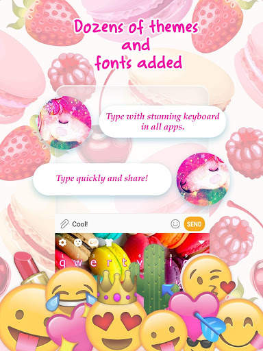 Color Macarons Free Keyboard Theme screenshot 2