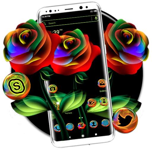 Neon Rose Launcher Theme 1.0.1