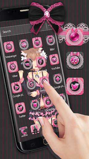3D Sexy pink girl theme screenshot 3