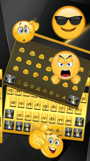 Black and Golden Keys Keyboard Theme स्क्रीनशॉट 3