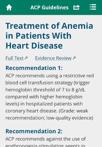 ACP Clinical Guidelines screenshot 2