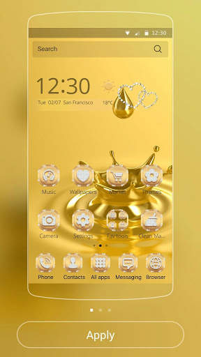 Gold Water drop Theme screenshot 1