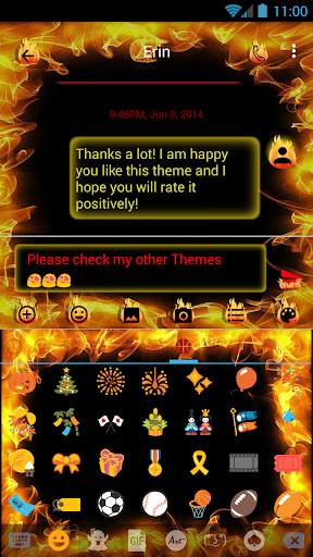 SMS Messages Flame Fire Theme screenshot 4