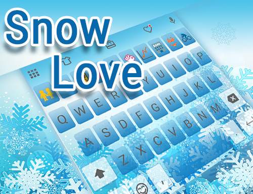 Snow Love Emoji Keyboard Theme screenshot 5