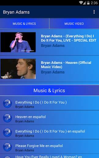 Bryan Adams Popular Songs | Video Collection screenshot 2