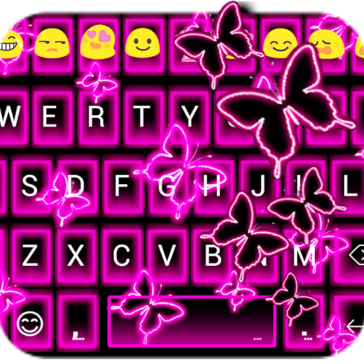 Neon Butterflies Keyboard आइकन