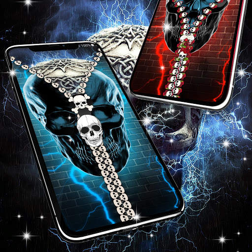 Skull lock screen zipper screenshot 2