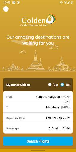 Golden Myanmar Airlines screenshot 1