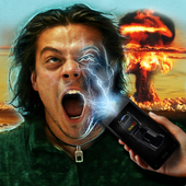 Real electric stun gun joke icon
