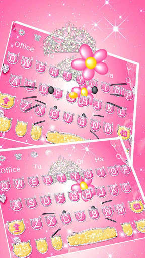 3D Pink Kitty Diamond Keyboard Theme💎 screenshot 3