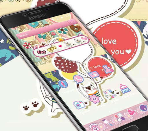 Pink wallpaper, small fox Tourism World Theme screenshot 1