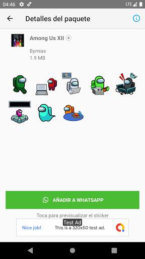 Sticker de AmongUs con movimiento para WhatsApp screenshot 4