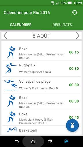 Calendrier pour Rio 2016 screenshot 2