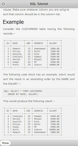 SQL Tutorials скриншот 2