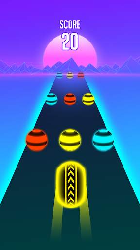 Neon Color Ball Road Run screenshot 1