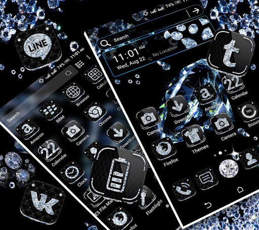 Black Diamond Launcher Theme screenshot 1
