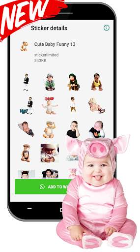 Cute Baby Funny Sticker For WAStickerApps स्क्रीनशॉट 8