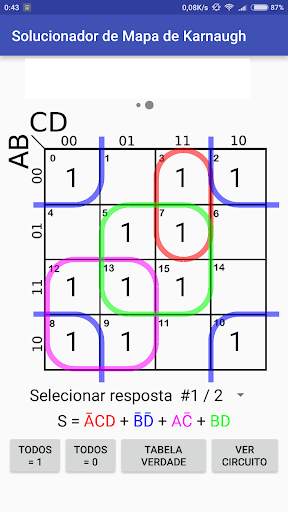 Solução para mapas de Karnaugh screenshot 4
