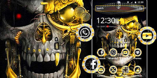 Luxury Golden Metal Skull Theme screenshot 5