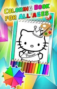 Coloring Pages Funny Hello Kity screenshot 1